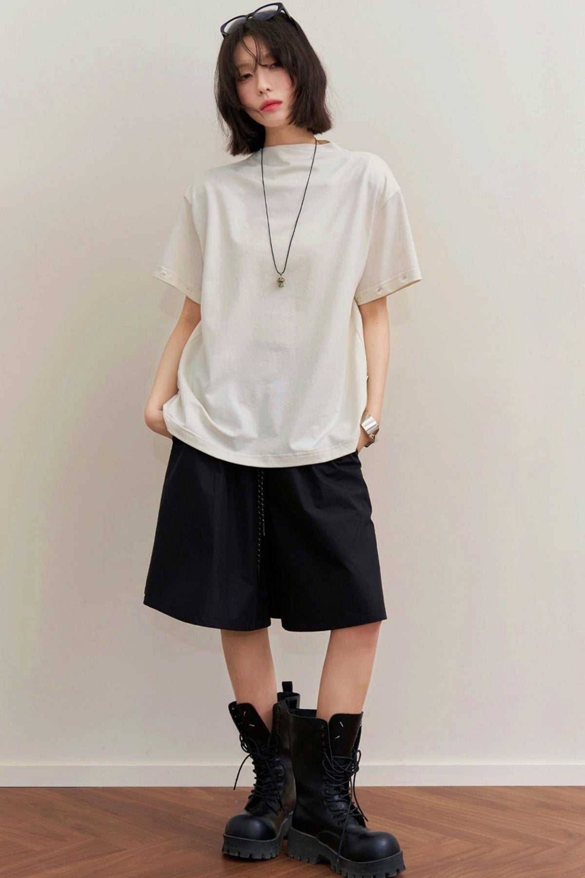 Casual Design Mode Top Off-White (Regular Style)