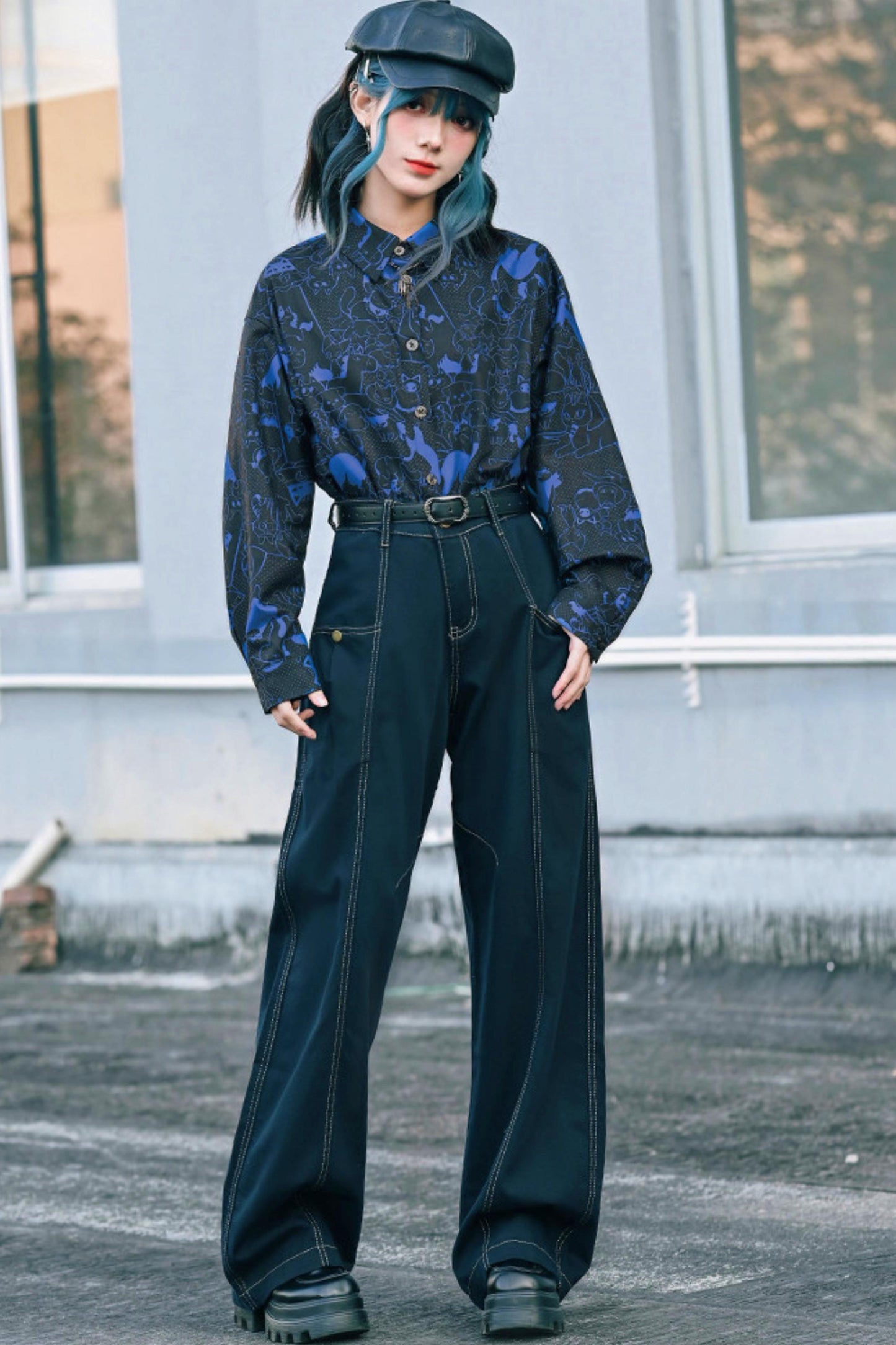 Tencel Patchwork Denim Pants