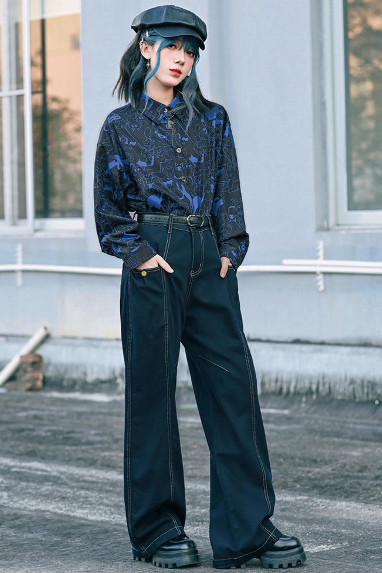 Tencel Patchwork Denim Pants