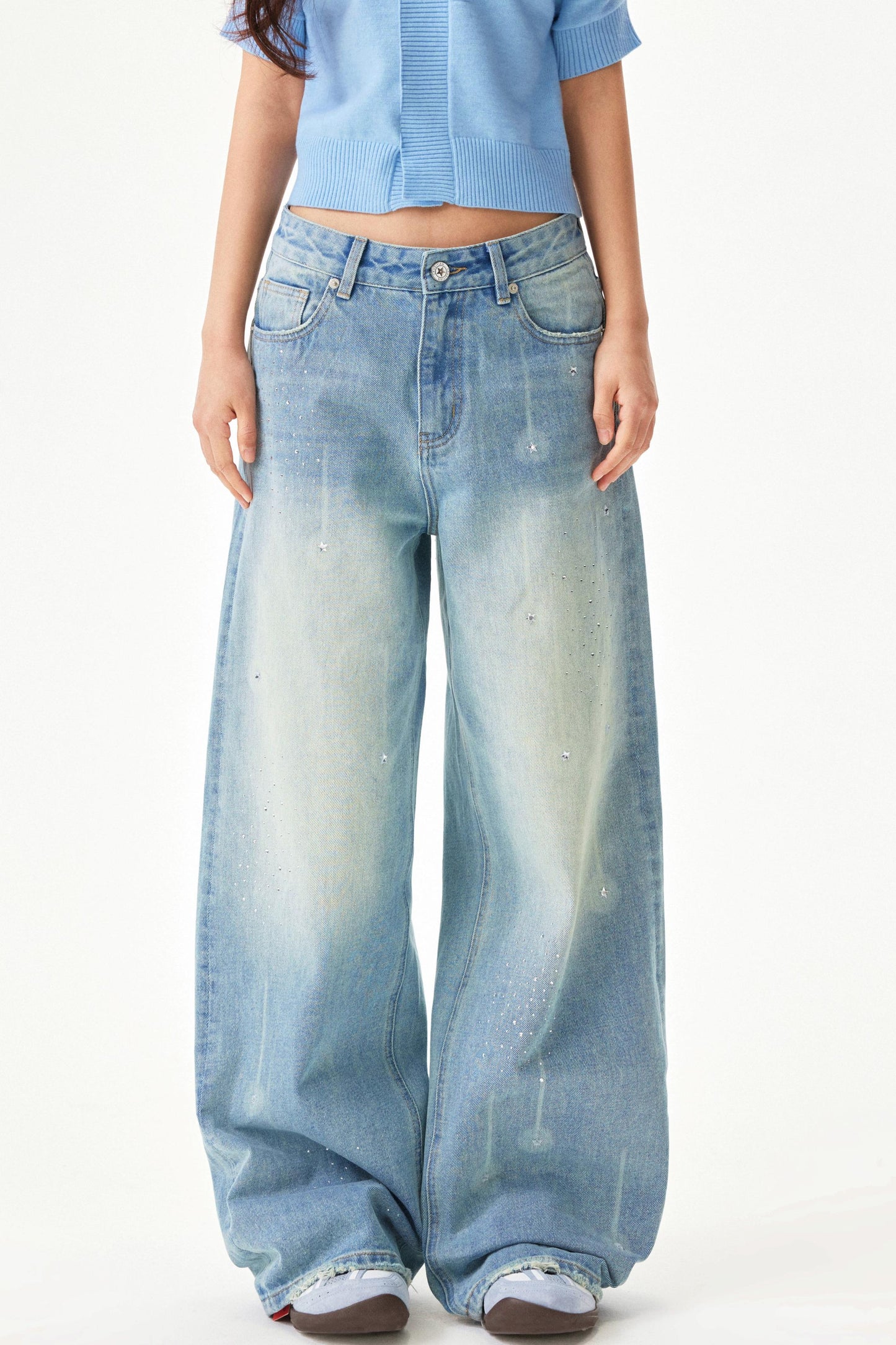 Meteor Shower Rhinestone Jeans