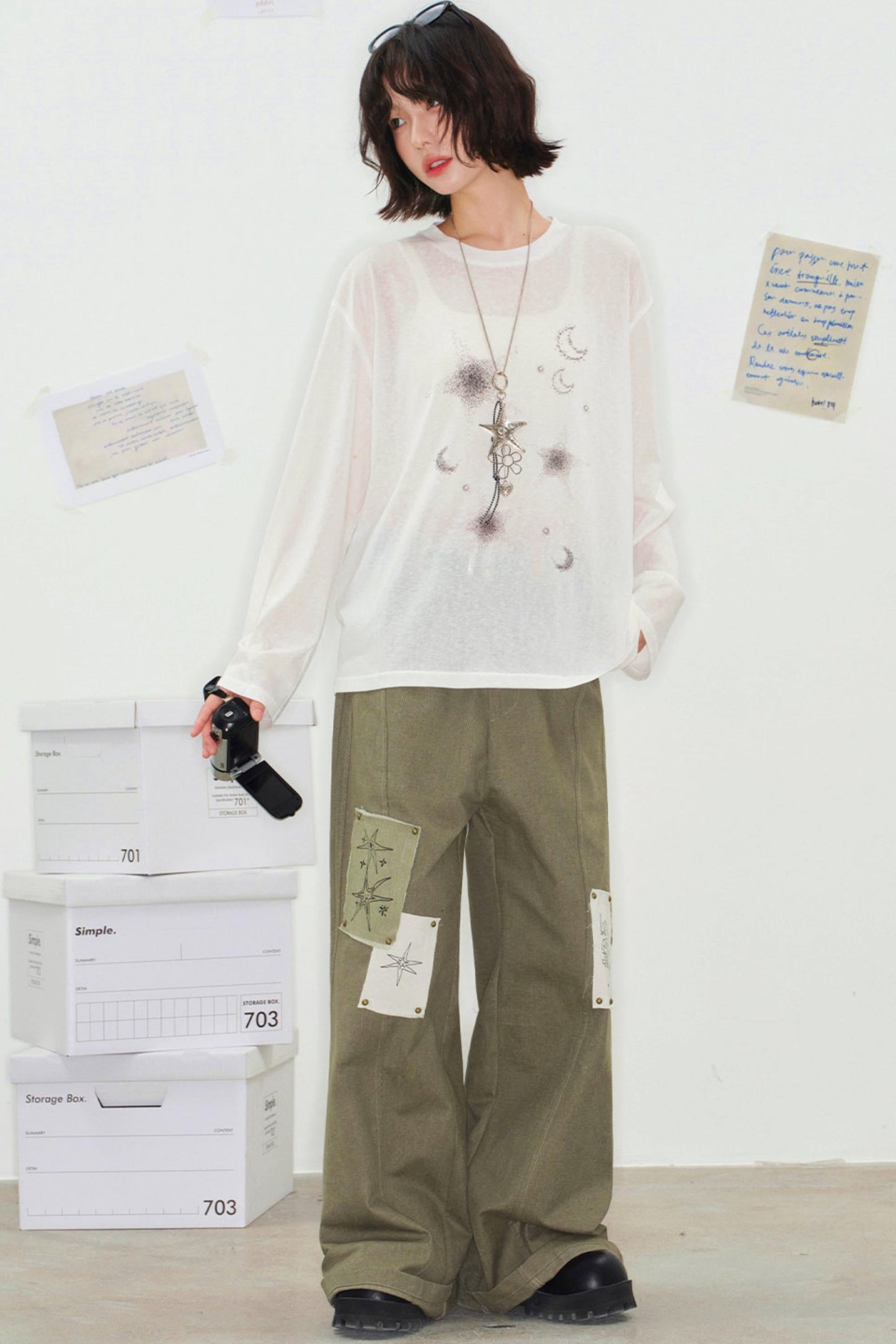 Pixel Patchwork Denim Pants