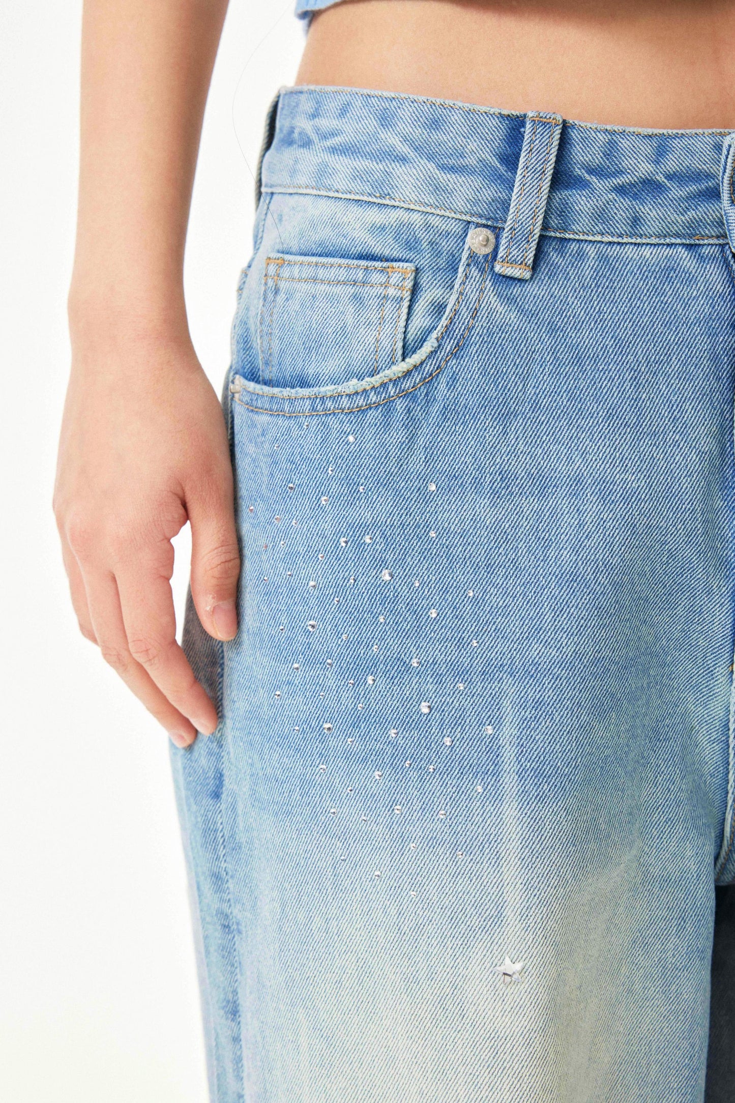 Meteor Shower Rhinestone Jeans