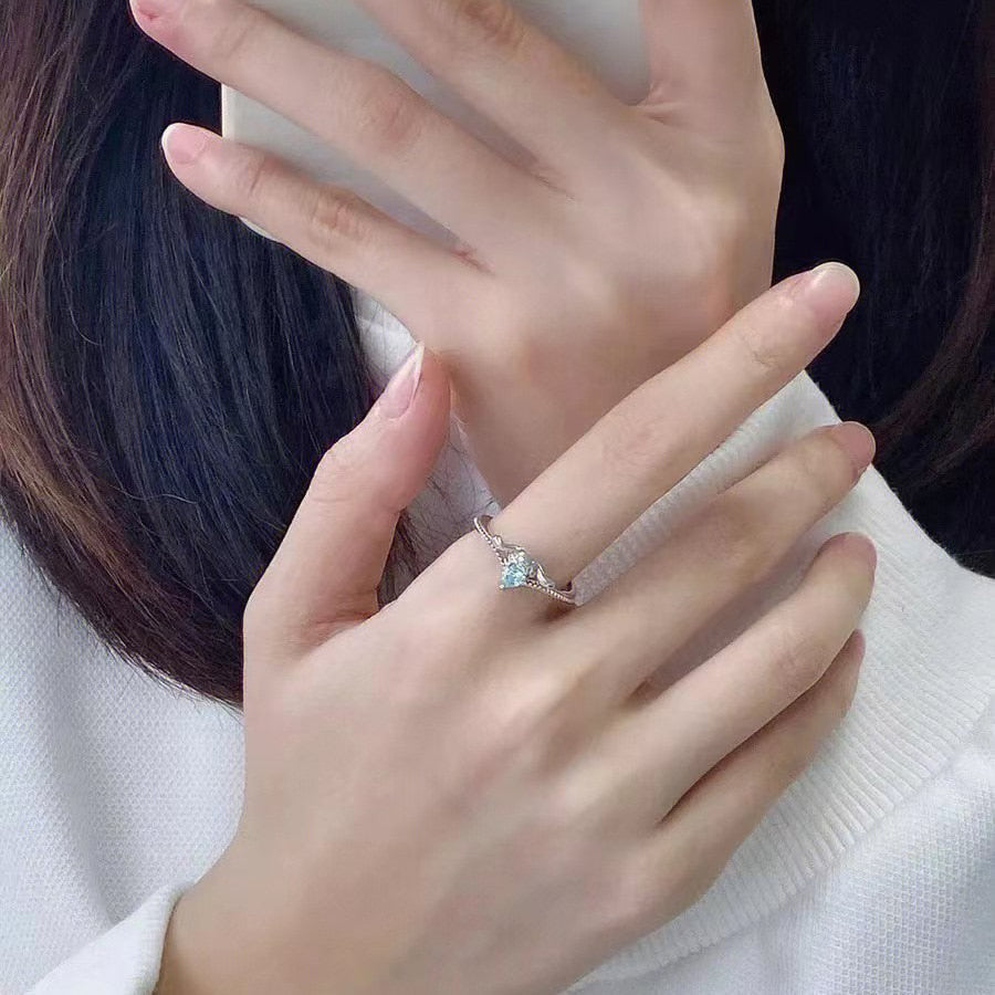 Blue Jewel Puppy Dog Adjustable Ring