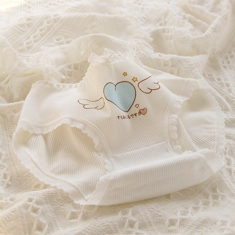 Blue Lace Cotton Sweetheart Undies