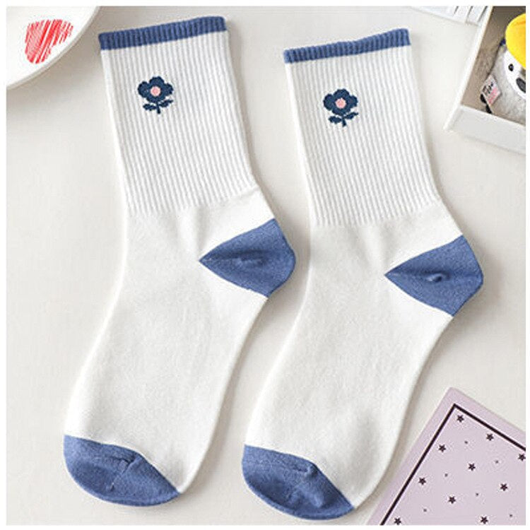 Blue Textured Teddy Bear Socks 7