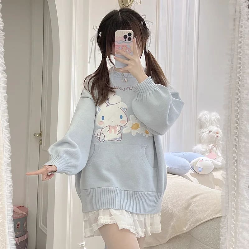 Daisy Puppy Knit Crewneck XXL