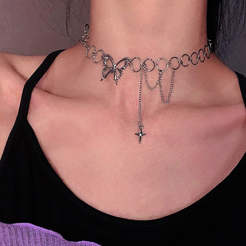 Butterfly Dainty Chain Choker A