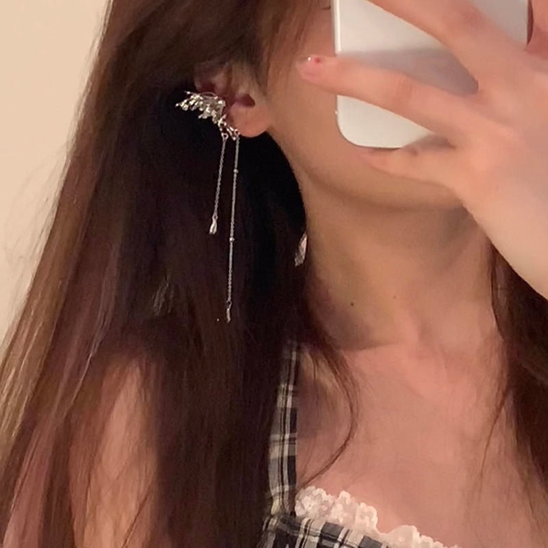 Butterfly Wing Tassel Ear Clips 1pc-left-clip