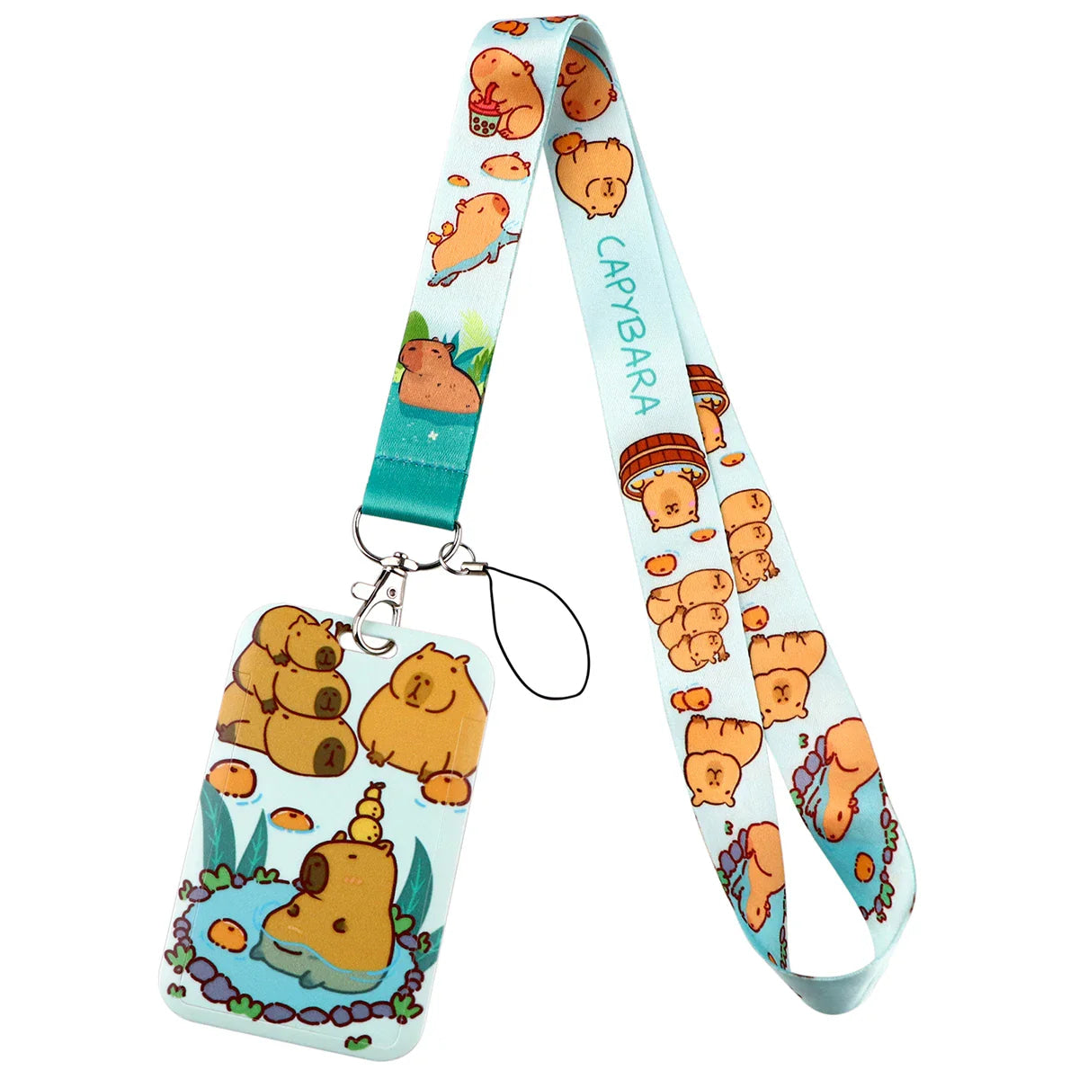 Capybara Lanyard & Card Holder