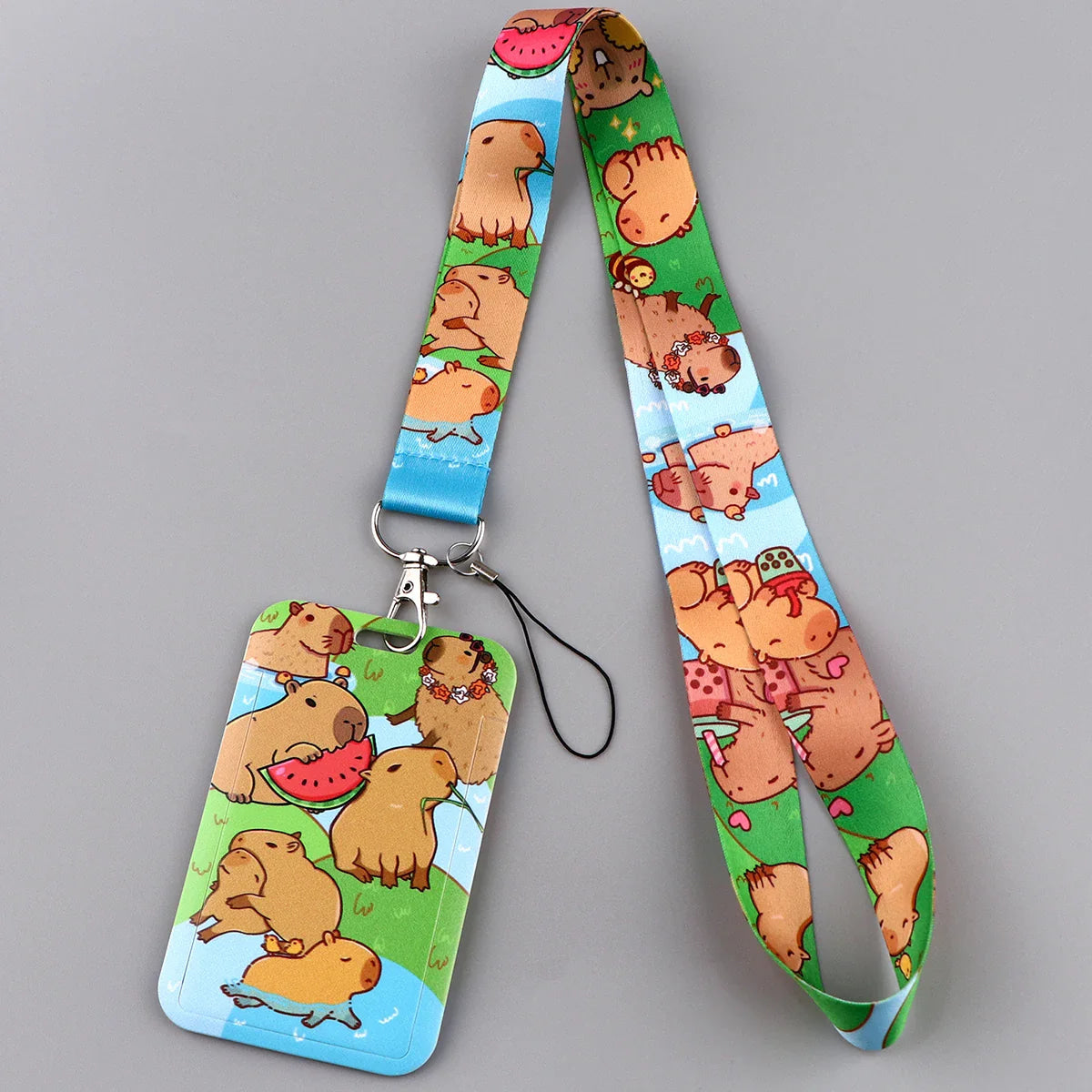 Capybara Lanyard & Card Holder