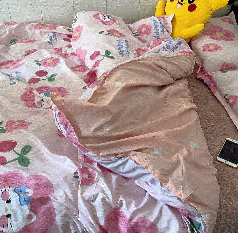 Cherry Cat Bedding Set