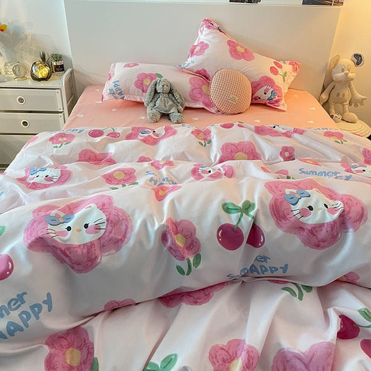 Cherry Cat Bedding Set