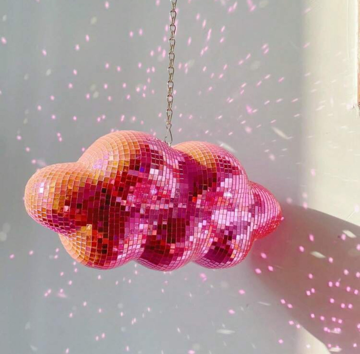 Pink Cloud Disco Ball Pink