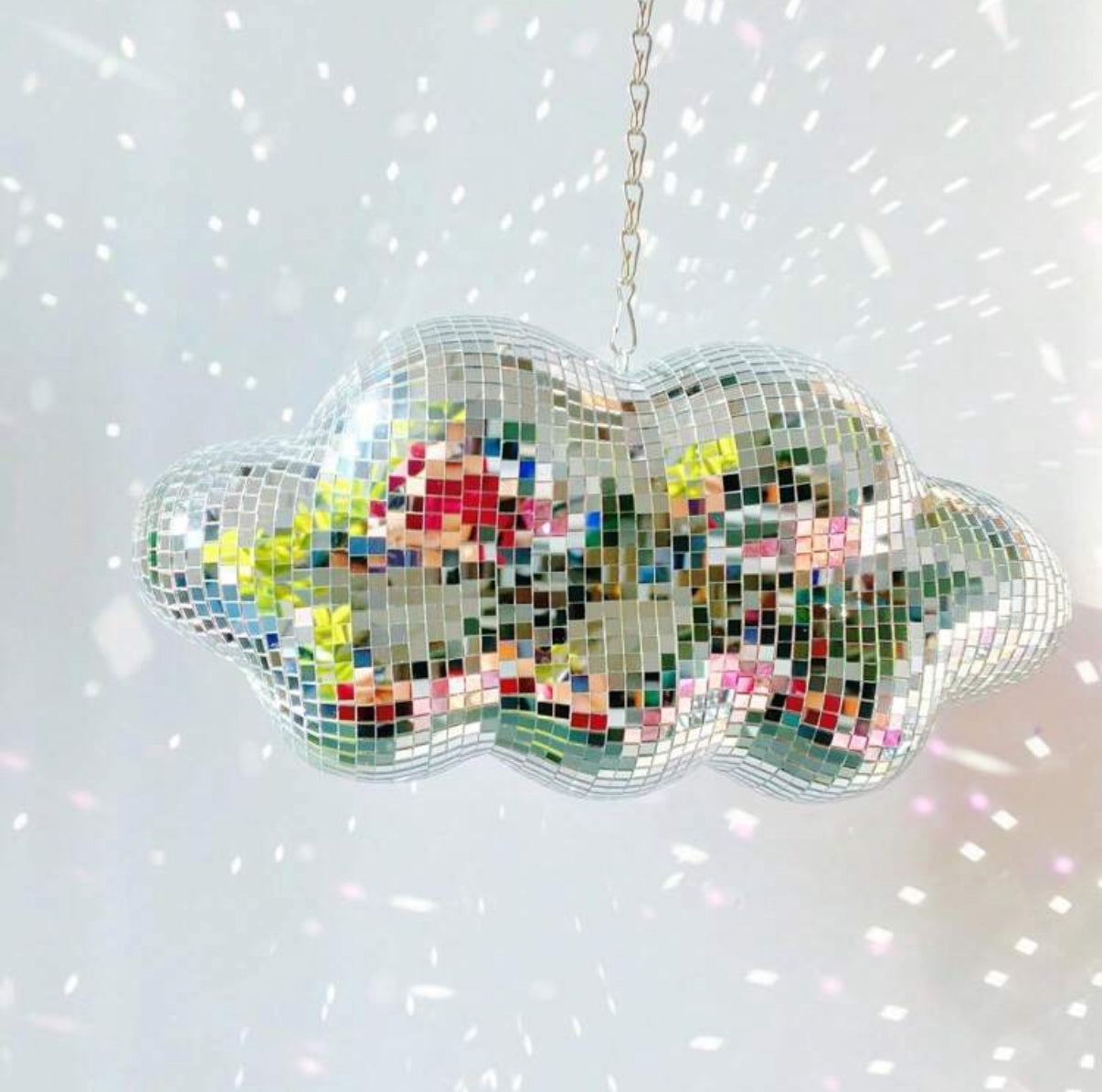 Pink Cloud Disco Ball Silver