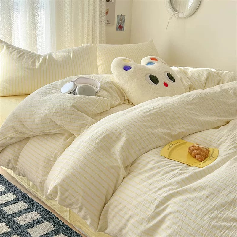 Pink Cozy Bedding Set Yellow