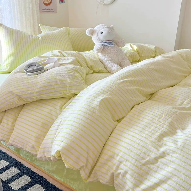 Pink Cozy Bedding Set Green