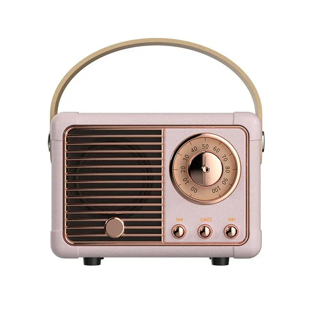 Retro Radio Bluetooth Speaker Pink