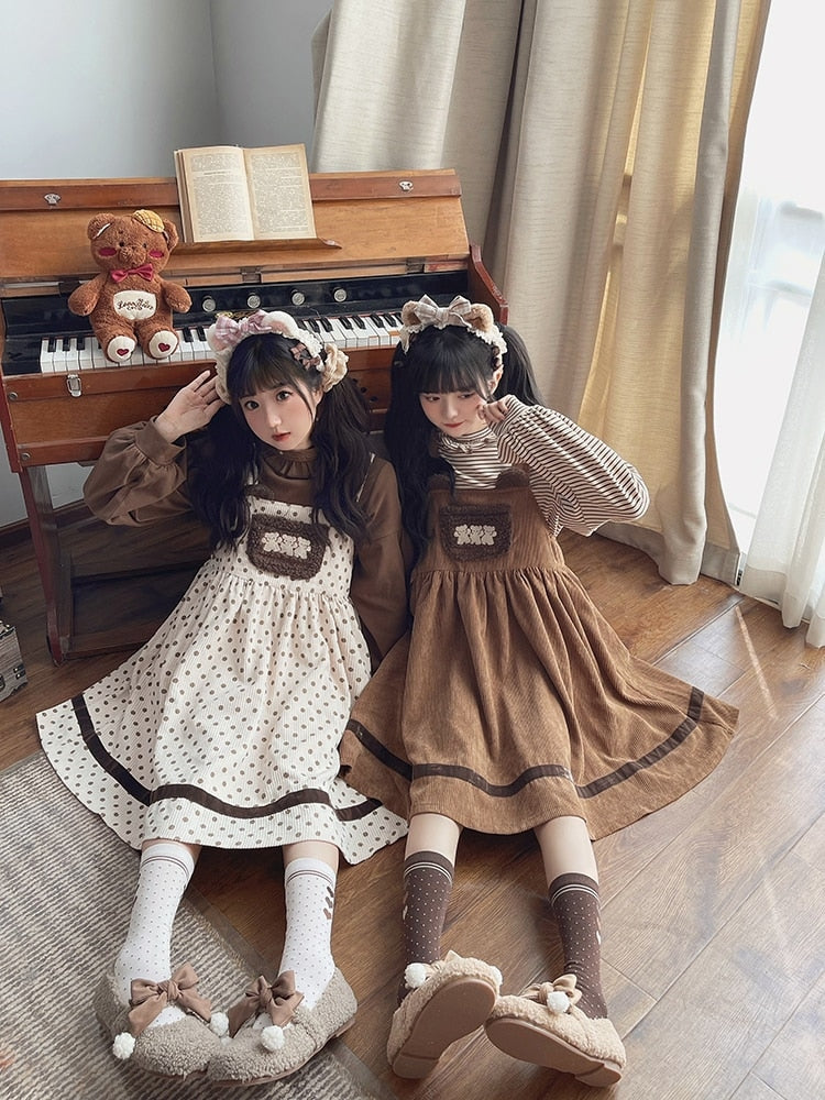 Corduroy Teddy Overall Dress