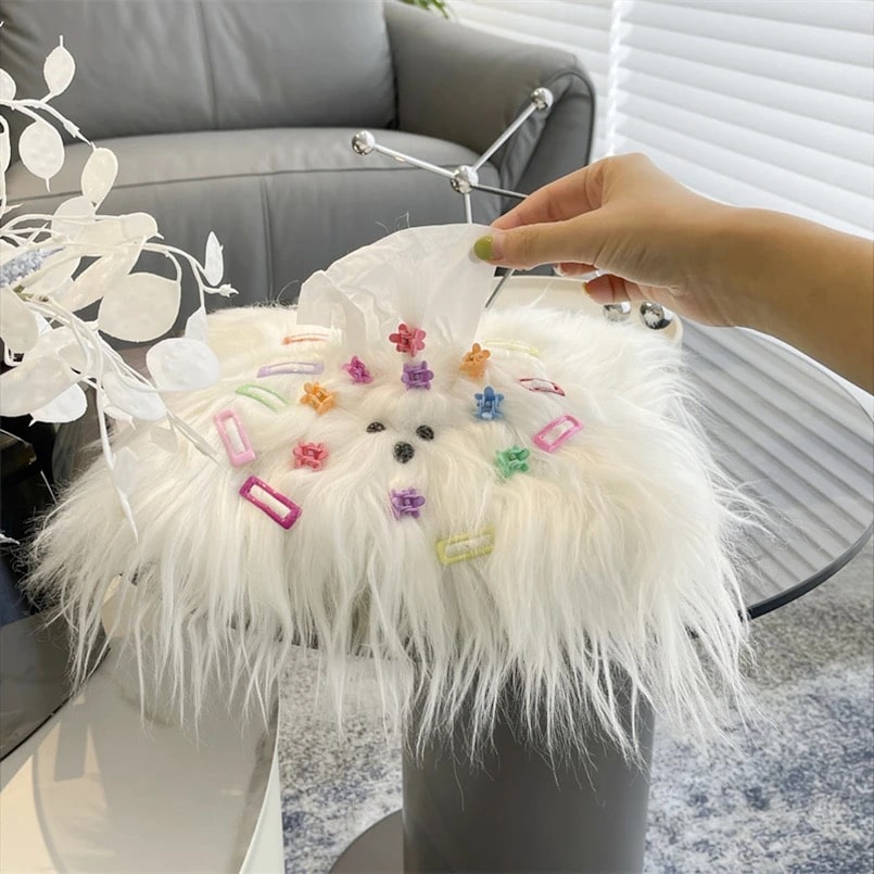 Dog Tissue Box White