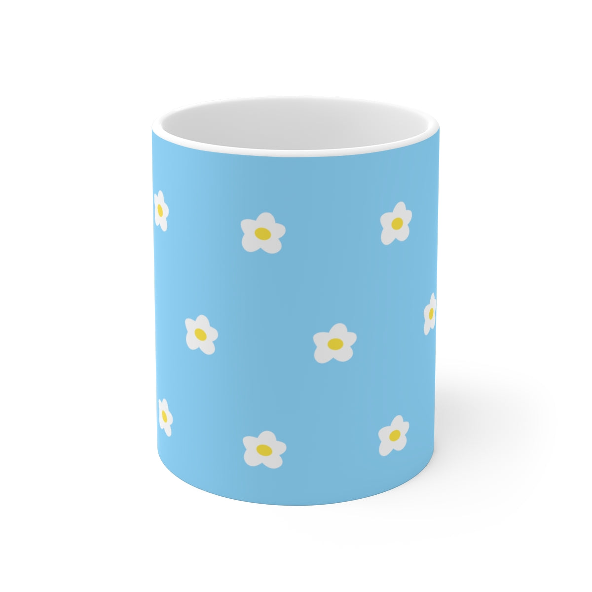 Soft Girly Flowers Blue Coffee Mug