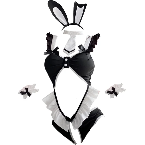 Bunny girl cosplay maid uniform suit