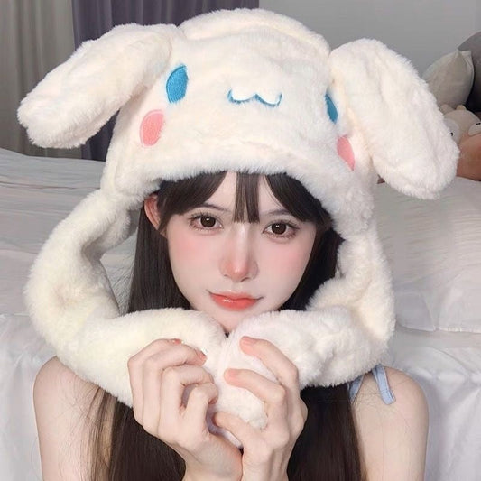 Dancing Kawaii Bunny Ear Hat White
