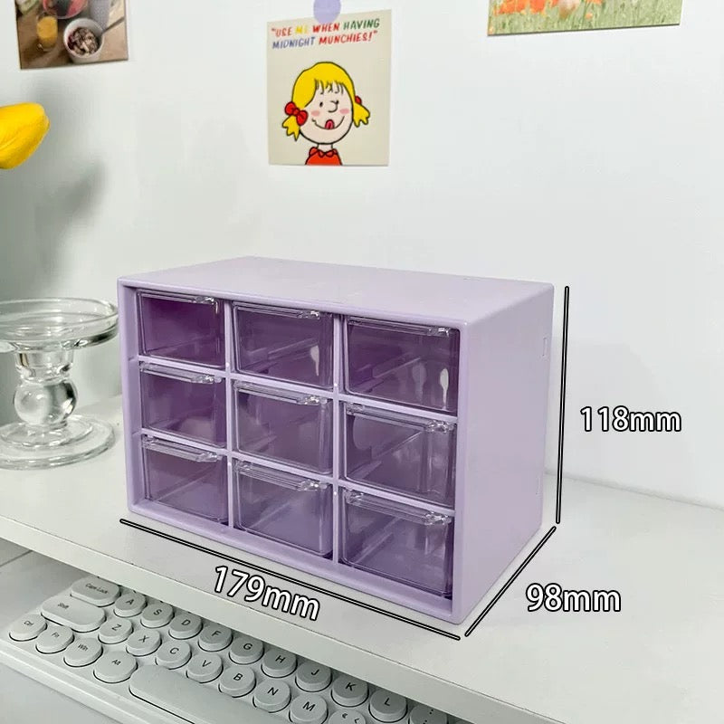 Desktop Transparent Storage Box Purple