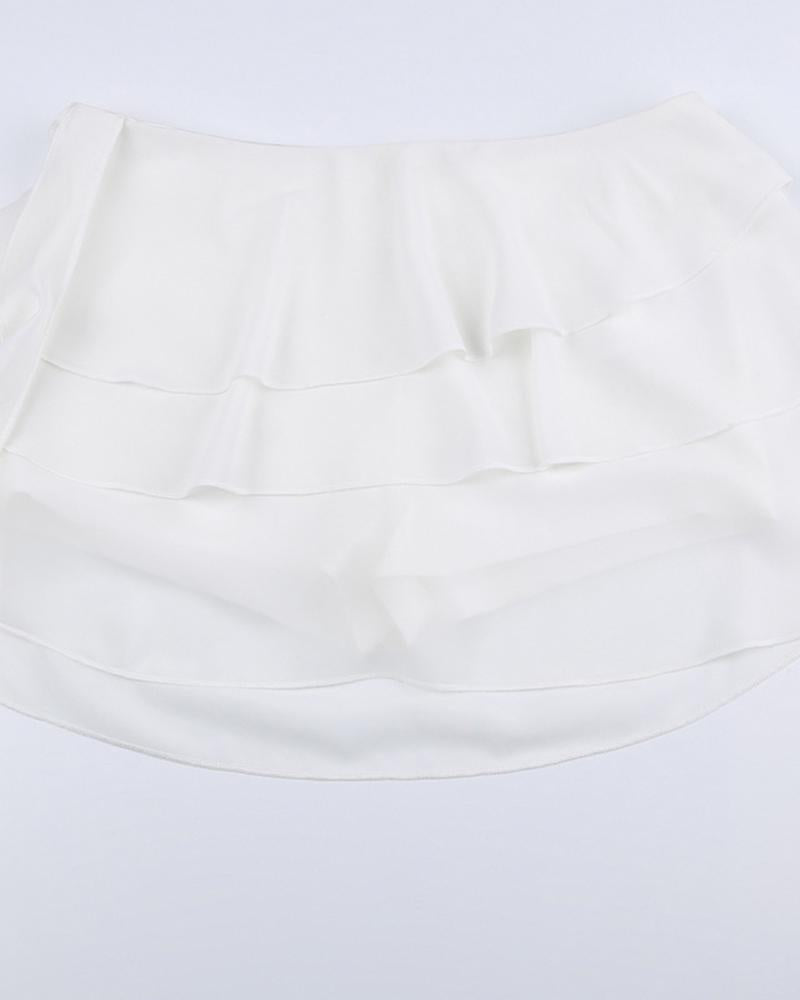 Yewborn Ruffle Layer Mini Skirt