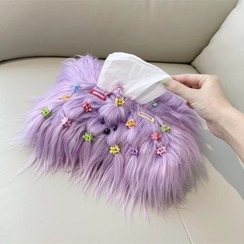 Dog Tissue Box Purple