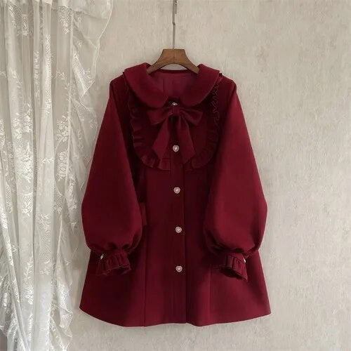 Dolly Cream Button Up Jacket Red