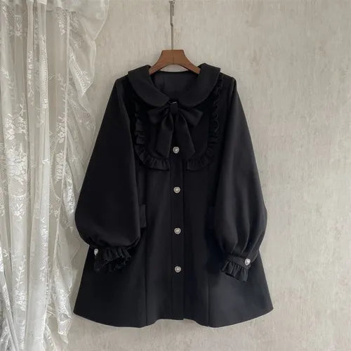 Dolly Cream Button Up Jacket Black