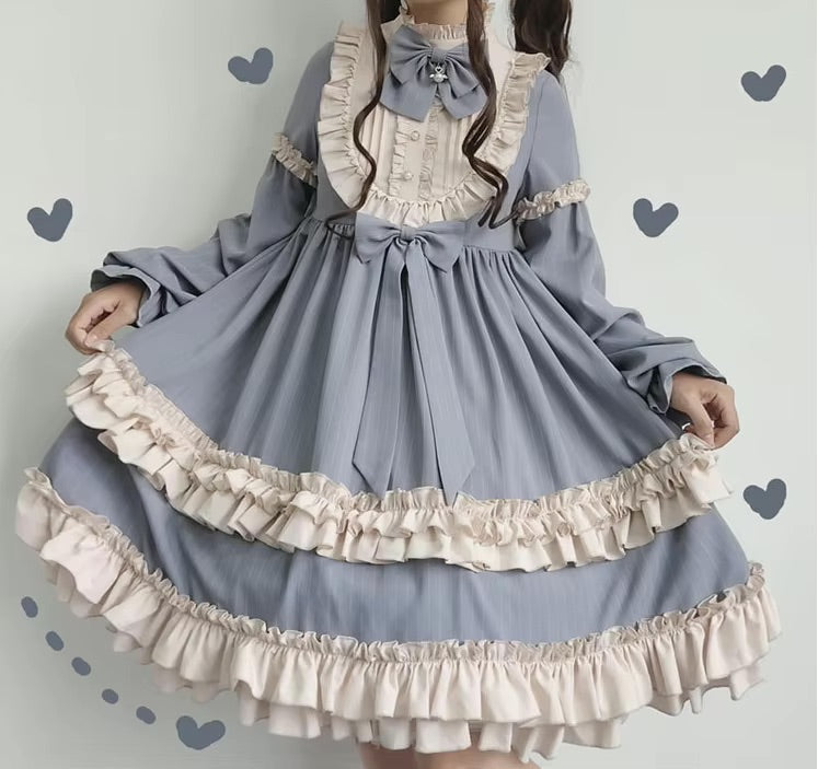 Dusty Pink Maid Dress Blue