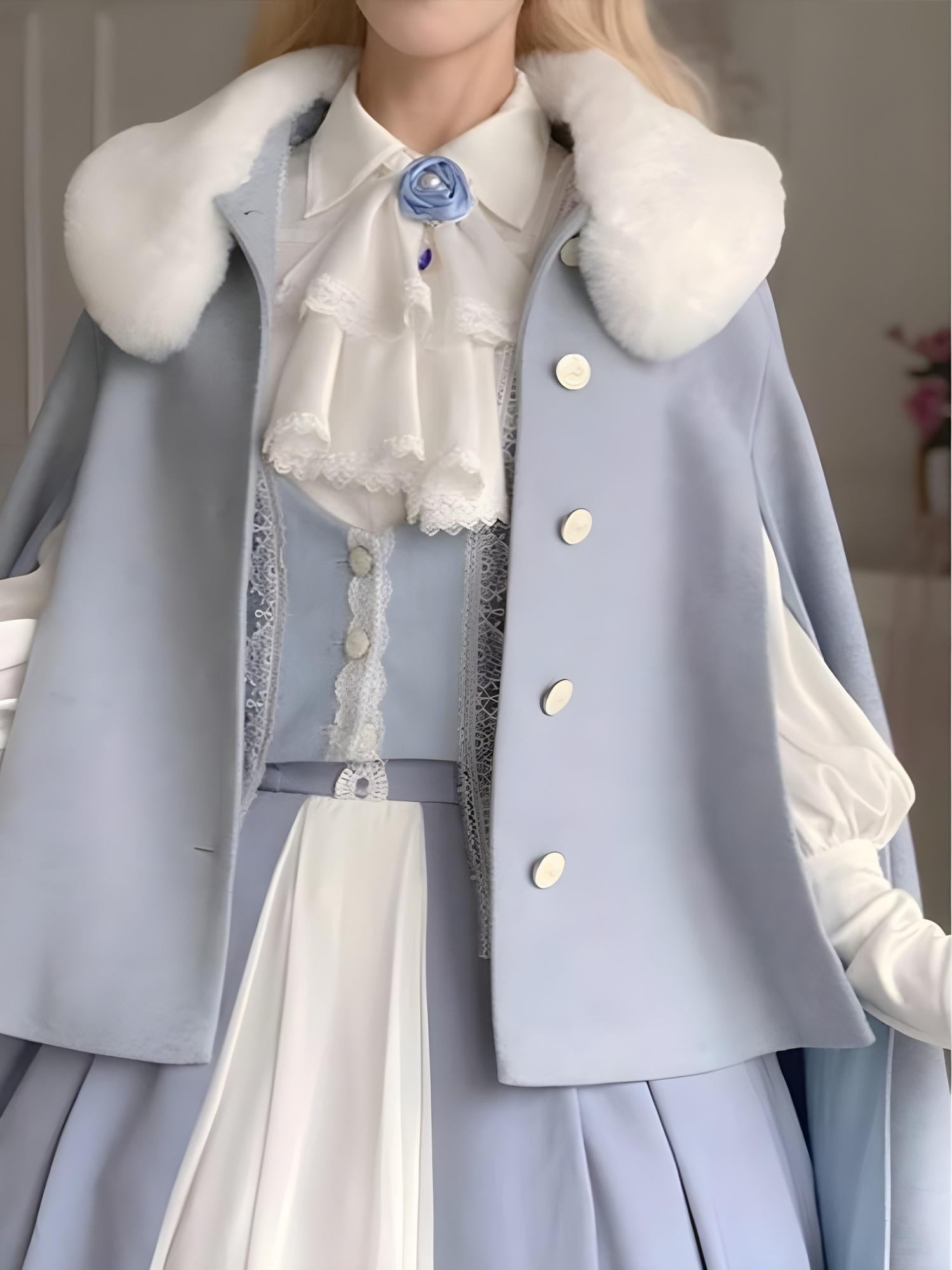 Classic Lolita Skirt Set Elegant Winter Cape
