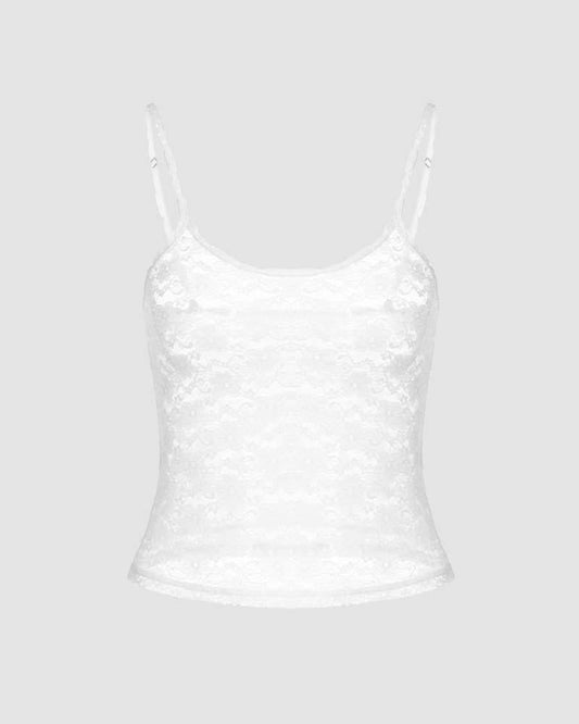 Sacred Dream Lace Tank Top White