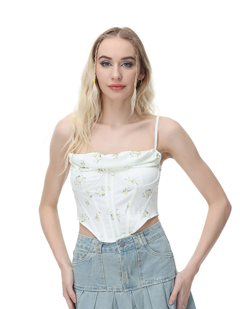 Sylvan Floral Corset Coquette Top