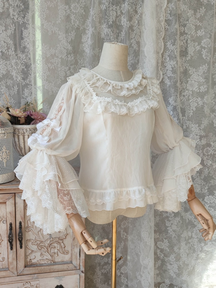 Elegant Victorian Ruffled Blouse