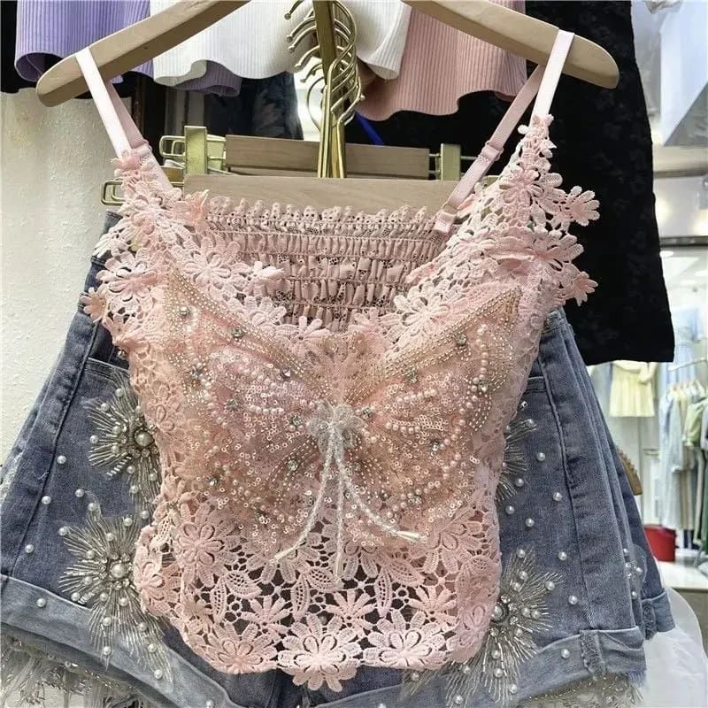 Embroidered Butterfly Camisole
