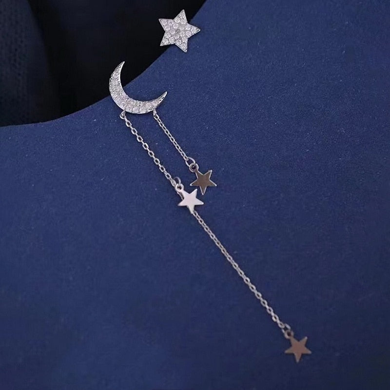 Ethereal Moon Dangle Earrings Star & Moon