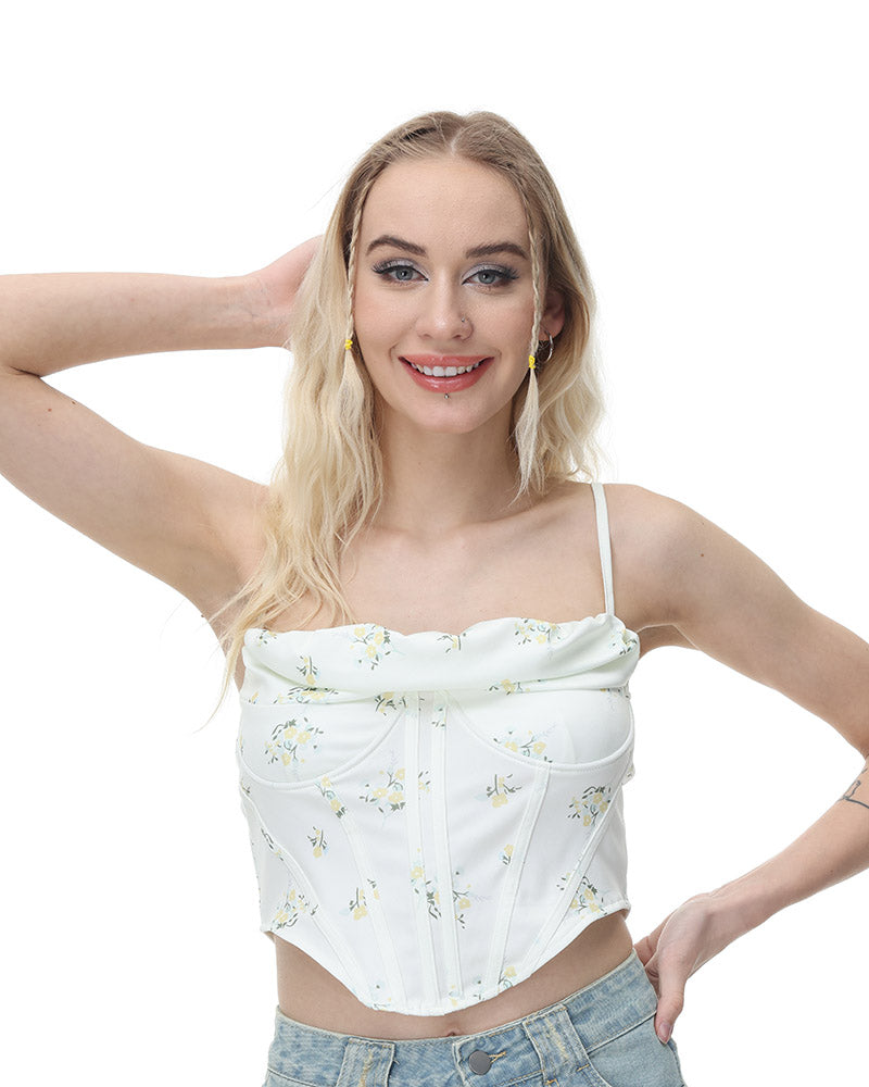 Sylvan Floral Corset Coquette Top