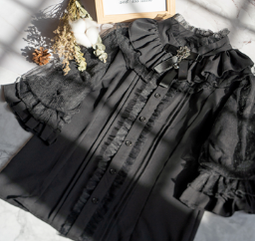 Dim Moonlight~Classic Lolita Chiffon Yarn Inner Blouse