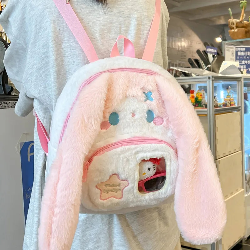 Floppy Bunny Ear Plush Book Bag
