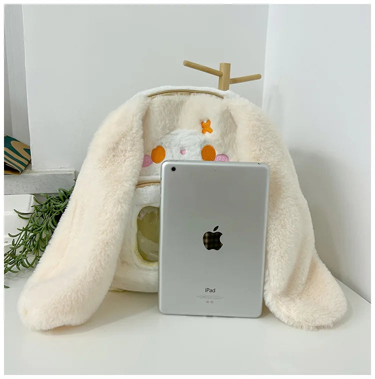 Floppy Bunny Ear Plush Book Bag
