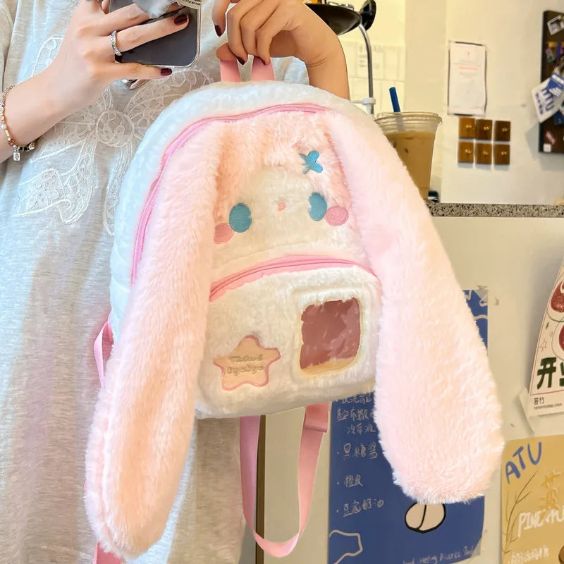 Floppy Bunny Ear Plush Book Bag