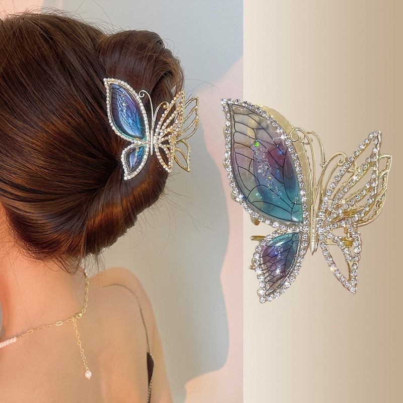 Flutter Hair Clips Glittery Butterfly