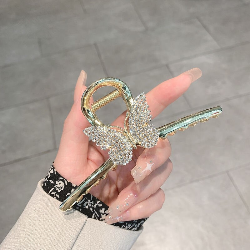 Flutter Hair Clips Single Diamond Butterfly