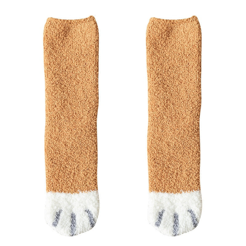 Fuzzy Neko Paw Socks