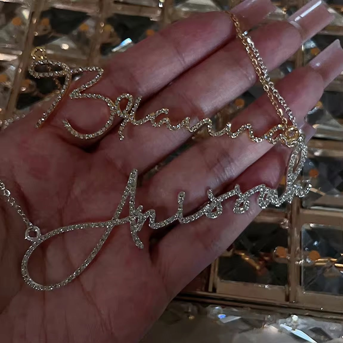Custom Crystal Name Necklace