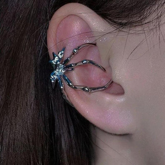 Goth Spider Earcuff Silver