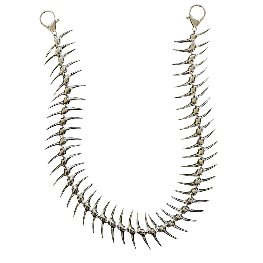 Grunge Fishbone Pant Chain Standart Silver