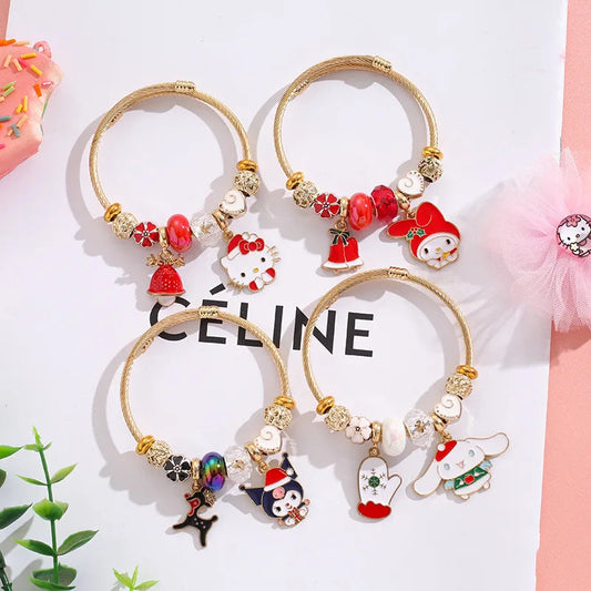 Holiday Bangle Beaded Bracelets